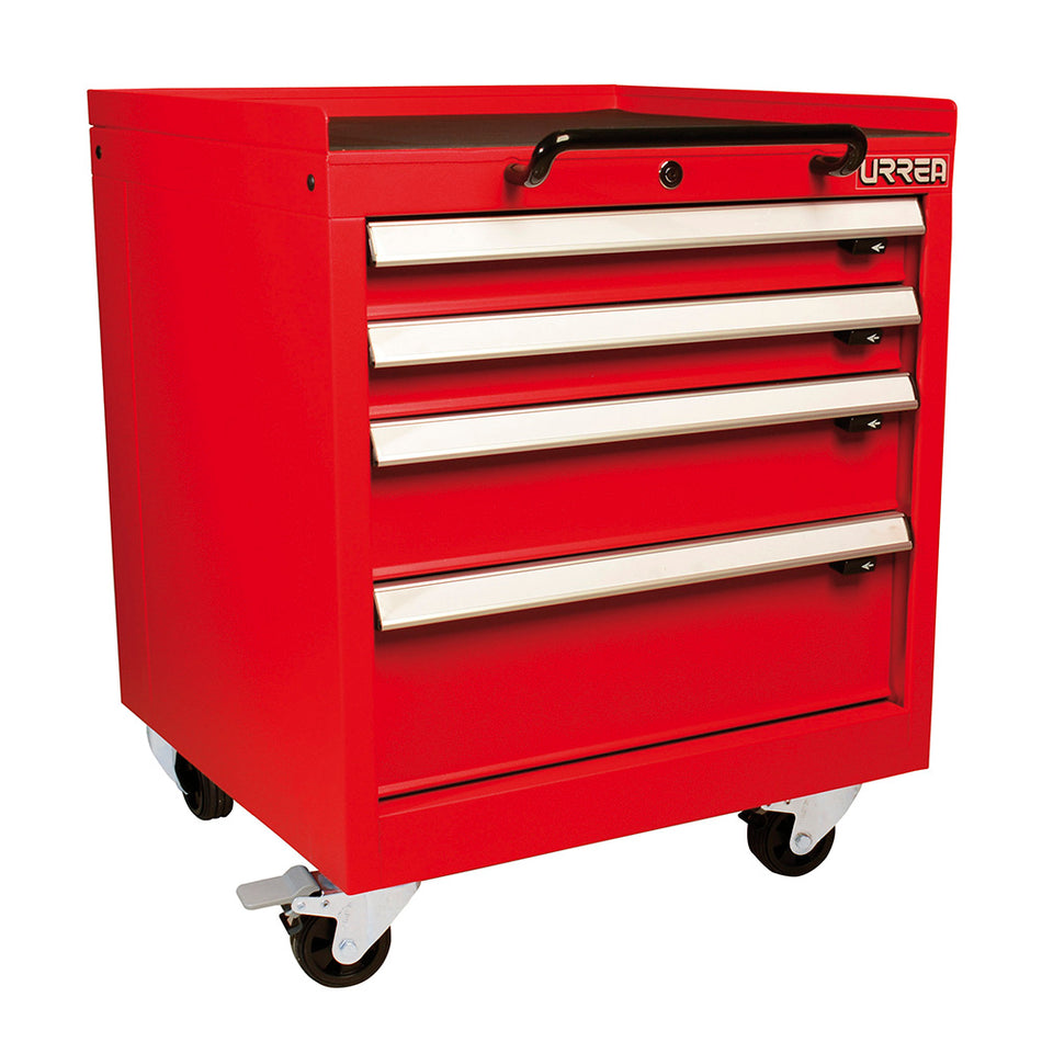 Gabinete móvil 4 gavetas color rojo serie MP 23" Urrea MP23M4