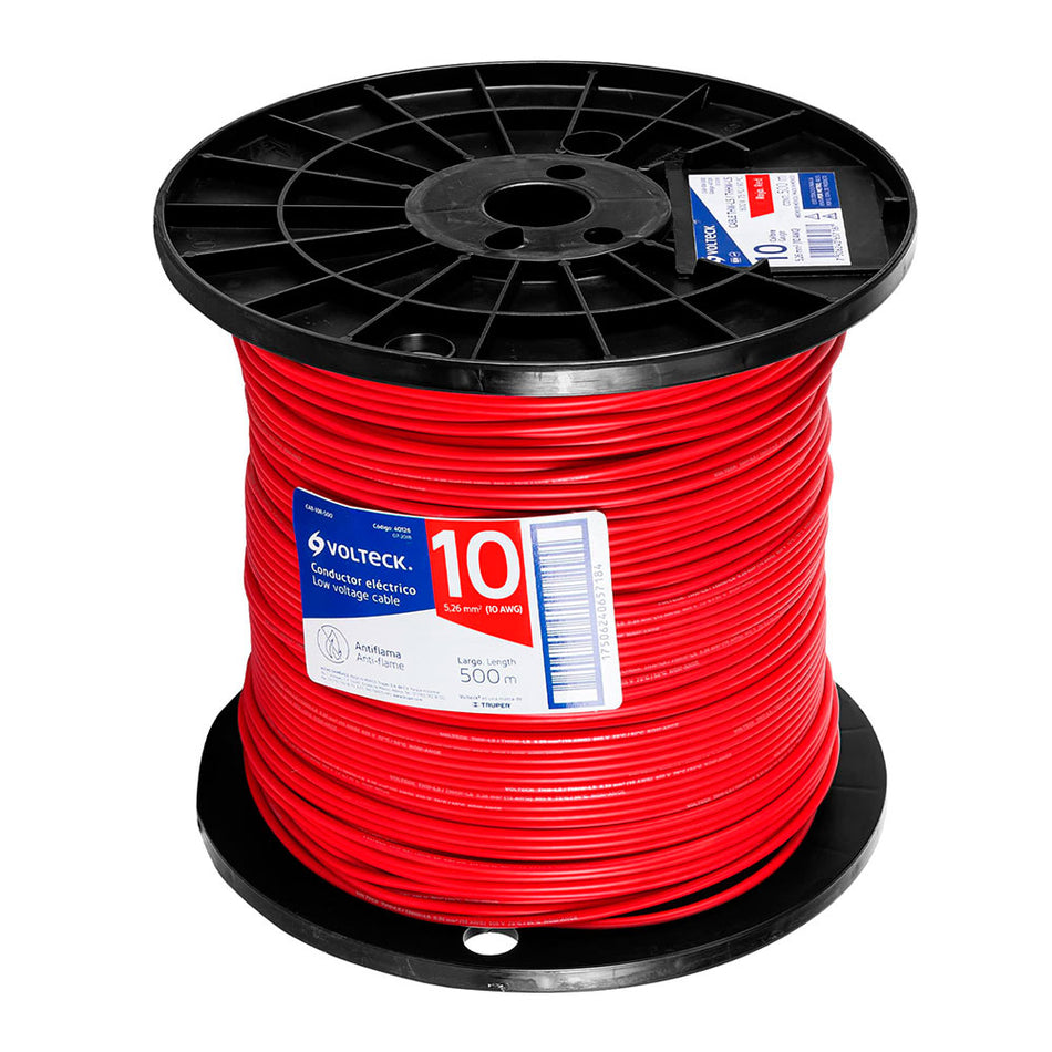 Metro de cable THHW-LS 10 AWG rojo en ca
