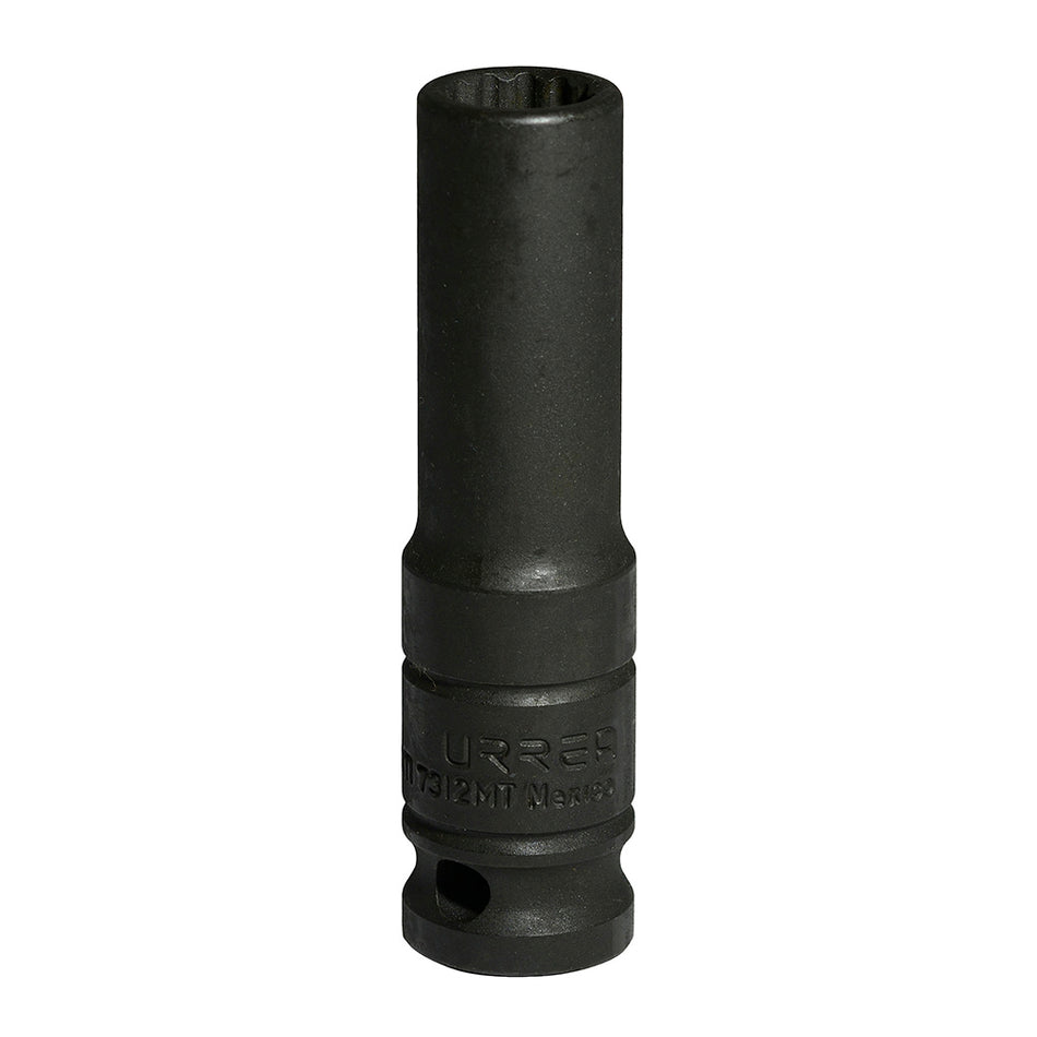 Dado de impacto largo cuadro de 1/2", 12 puntas, métrico, 12 mm Urrea 7312MT
