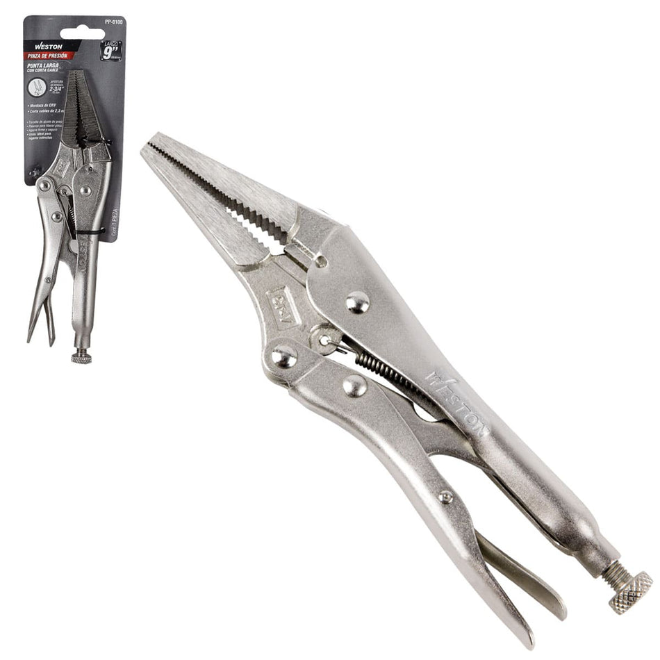 PINZA DE PRESION PUNTA LARGA C/CORTA CAB