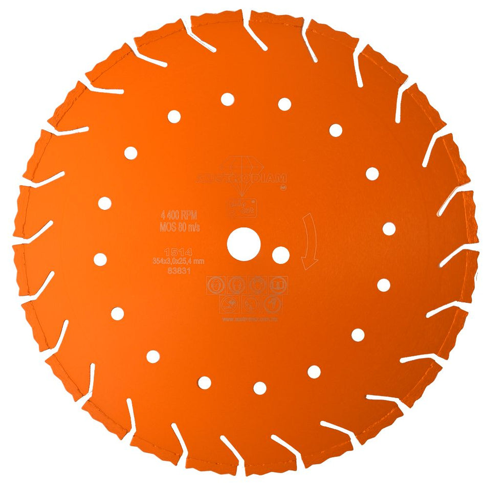 Disco de diamante de 354 x 3 x 25.4 mm p