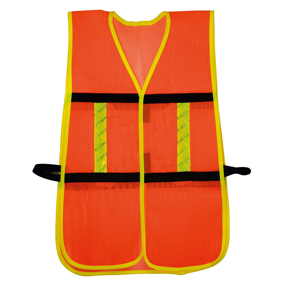 Chaleco de seguridad de malla de poliéster con ajuste de doble gancho naranja unitalla Surtek 137491