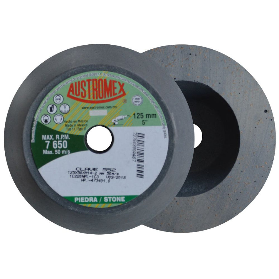 Copa abrasiva Shellac de 125 x 50 x M14-