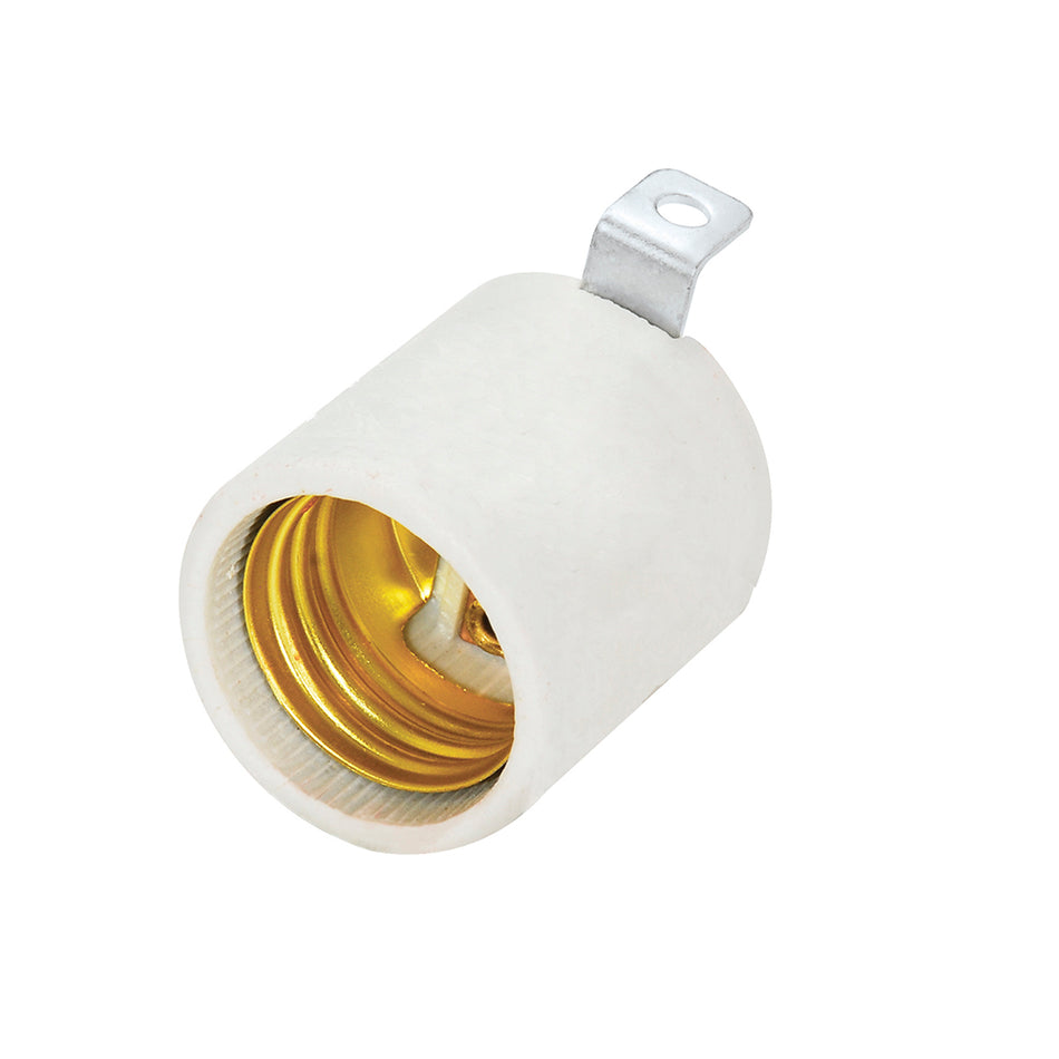 Portalámpara con soporte tipo escuadra de porcelana 4 cm, color blanco Surtek 136677