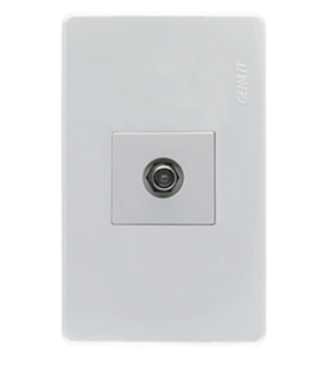 PLACA TOMA COAXIAL BLANCO