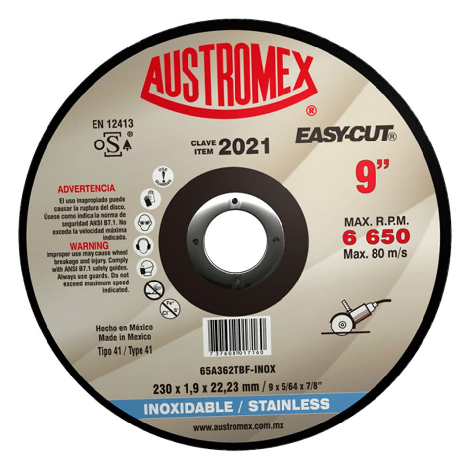 Disco abrasivo de 230 x 1.9 x 22.23 mm p