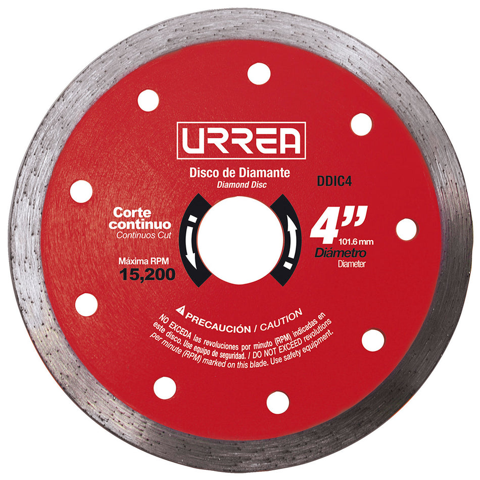 Disco de diamante continuo, 4" Urrea DDIC4