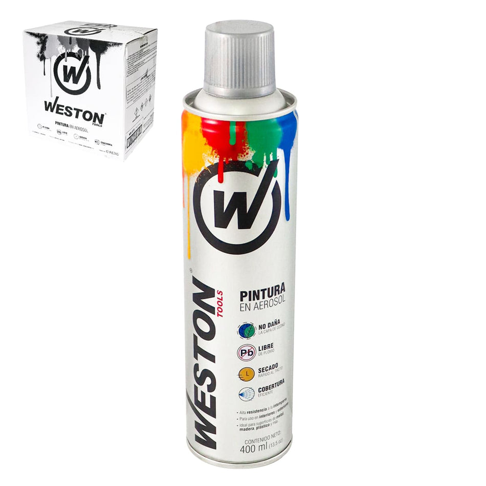 PINTURA AEROSOL PLATA METALICO 400ml (Pr