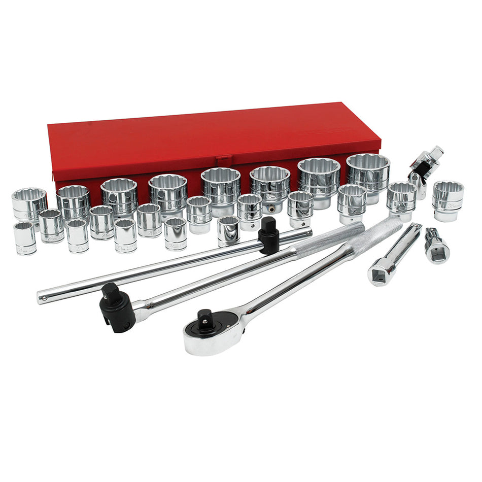 Juego de dados y accesorios cuadro de 3/4" métrico, 29 piezas Urrea 55202