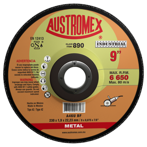 Disco abrasivo de 230 x 1.9 x 22.23 mm p