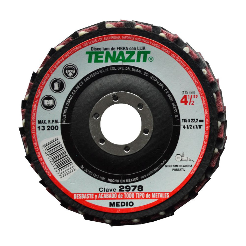 Disco laminado de fibra media con lija d