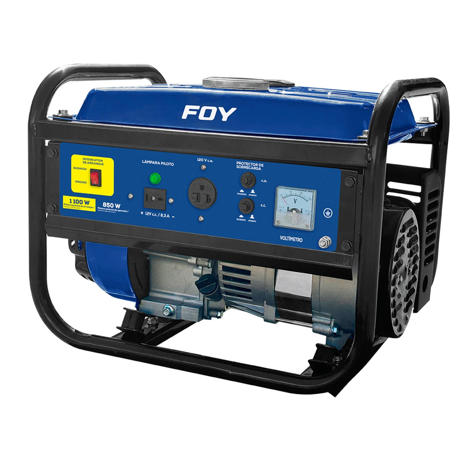 Generador a gasolina 1100 W, 93.5 cc, voltaje de salida 120 V, FOY