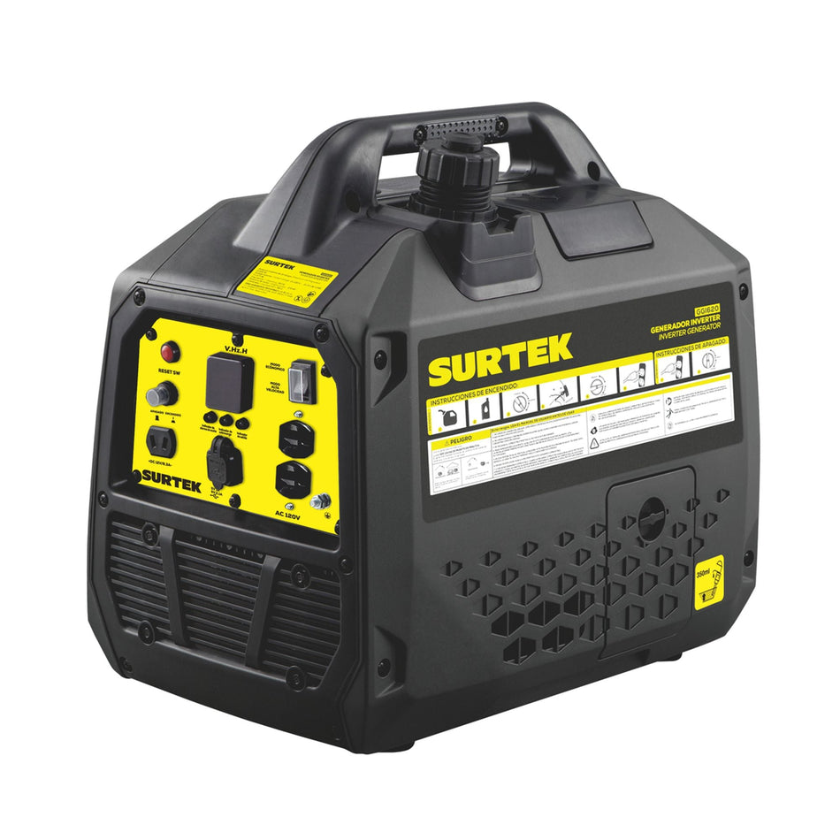 Generador a gasolina inverter 2000 W, 98 cc, voltaje de salida 120 V, SURTEK