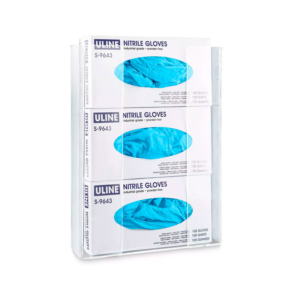 DESPACHADOR DE GUANTES, TRIPLE ACRILICO ULINE H-1648