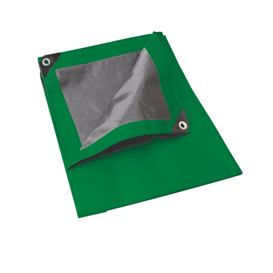 Lona de polietileno color verde con fondo plata, 4 x 5 m, FOY L4X5V