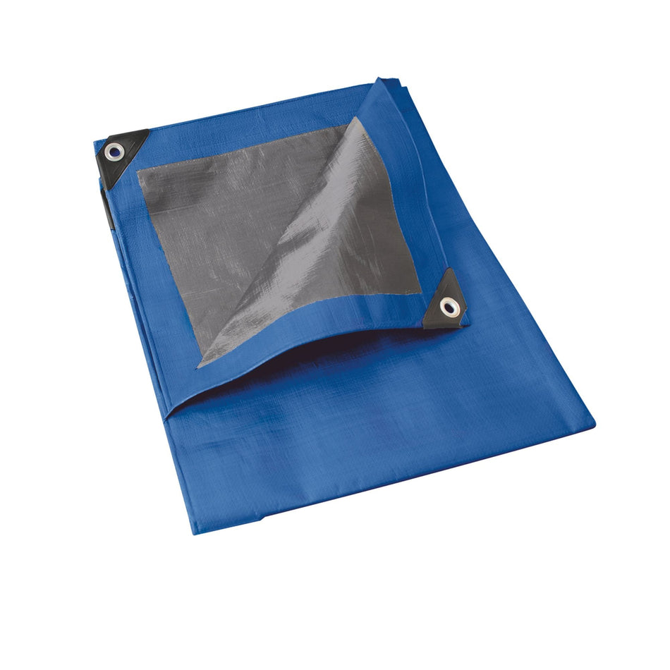 Lona de polietileno color azul con fondo plata, 5 x 5 m, FOY L5X5Z