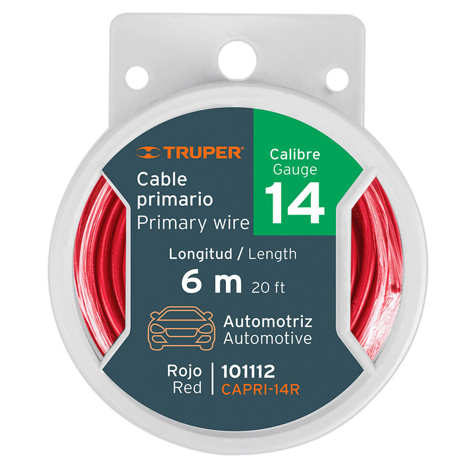 Carrete con 6 m de cable primario rojo c