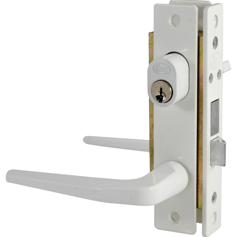 Cerradura clásica para puerta de aluminio función doble, blanco, llave estándar Lock 16CL