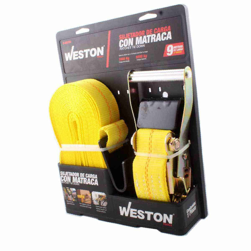 SUJETADORES CON MATRACA 2" X 9M, WESTON