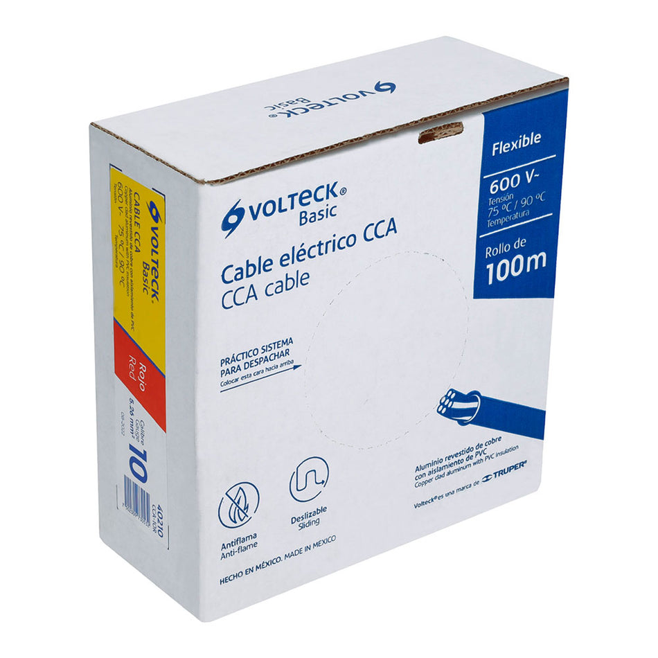 Rollo de 100 metros de cable THW CCA 10