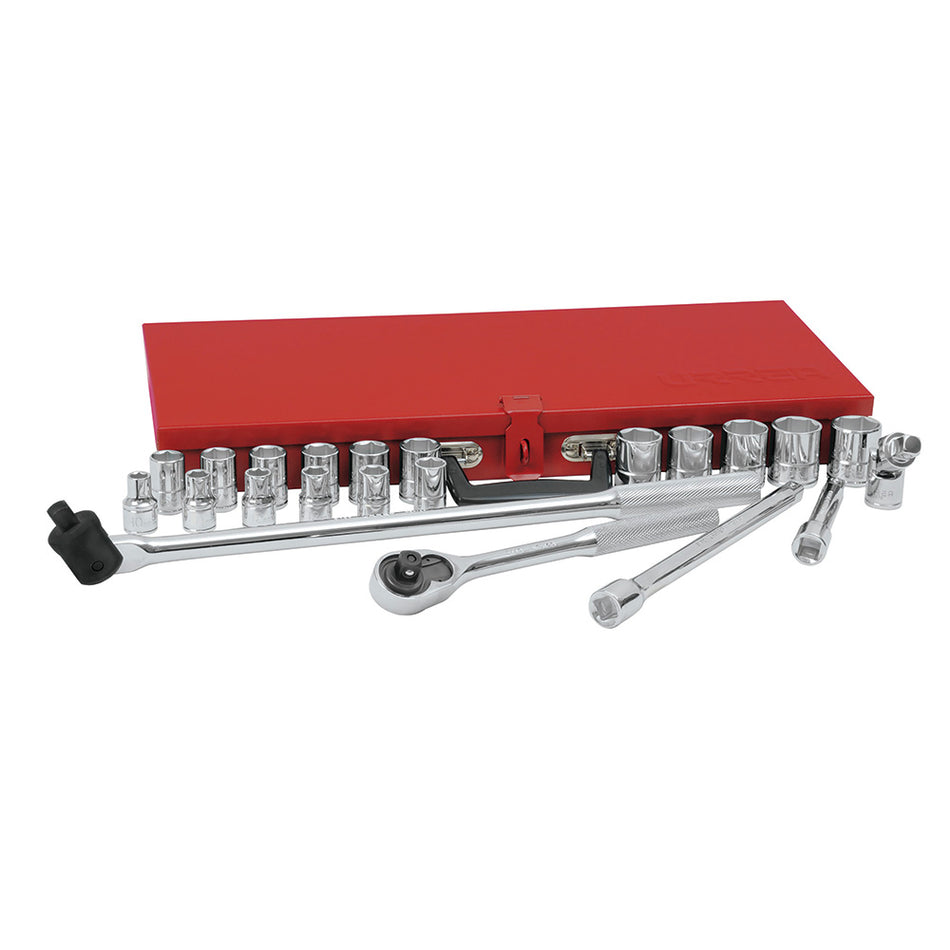 Juego de dados y accesorios cuadro de 1/2" métrico, 23 piezas Urrea 54210H