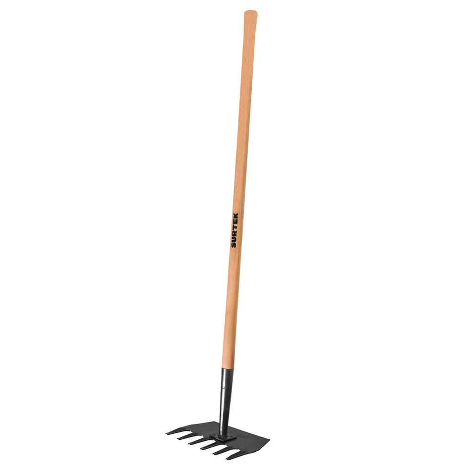 Rastrillo McLeod con mango de madera 48", 6 dientes Surtek RASTML