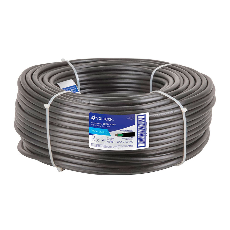 Metro de cable uso extra rudo 3 x 14 AWG