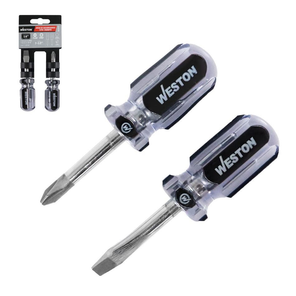 JGO D/2 DESARMADORES T/TROMPO MANGO PVC