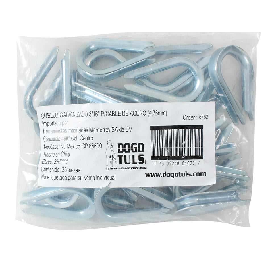 CUELLO GALVANIZADO 3/16" P/CABLE DE ACER DOGOTULS SH5112