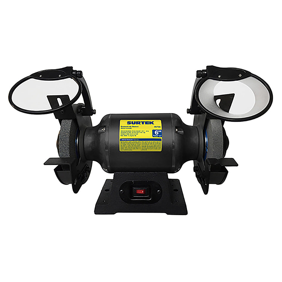 Esmeril de banco motor silencioso de inducción 6" 3/4 HP 550 W 120 V, 3450 RPM Surtek EB706