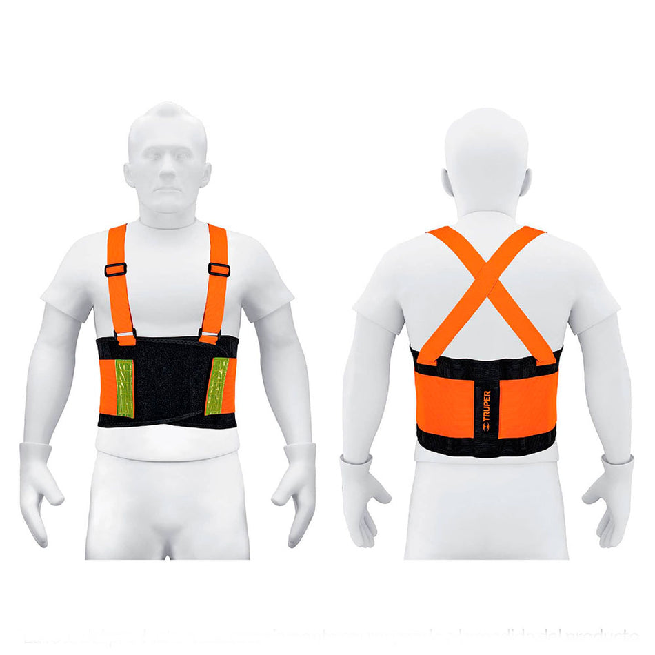 Faja lumbar naranja c/cintas de alta vis