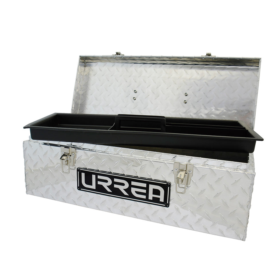 Caja portaherramientas de aluminio 24" x 9" x 9" con charola plástica Urrea ATB24