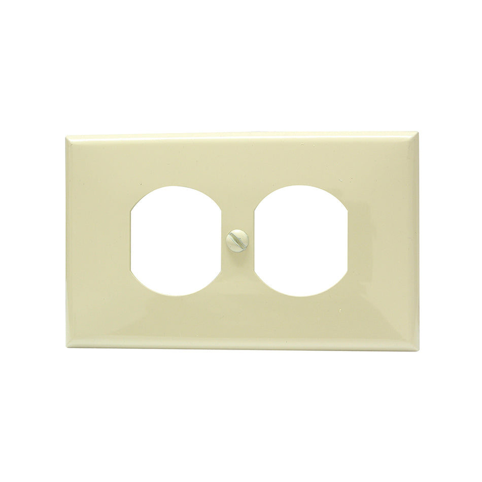 Placa doble plástica , línea estándar, color marfil Surtek 136600