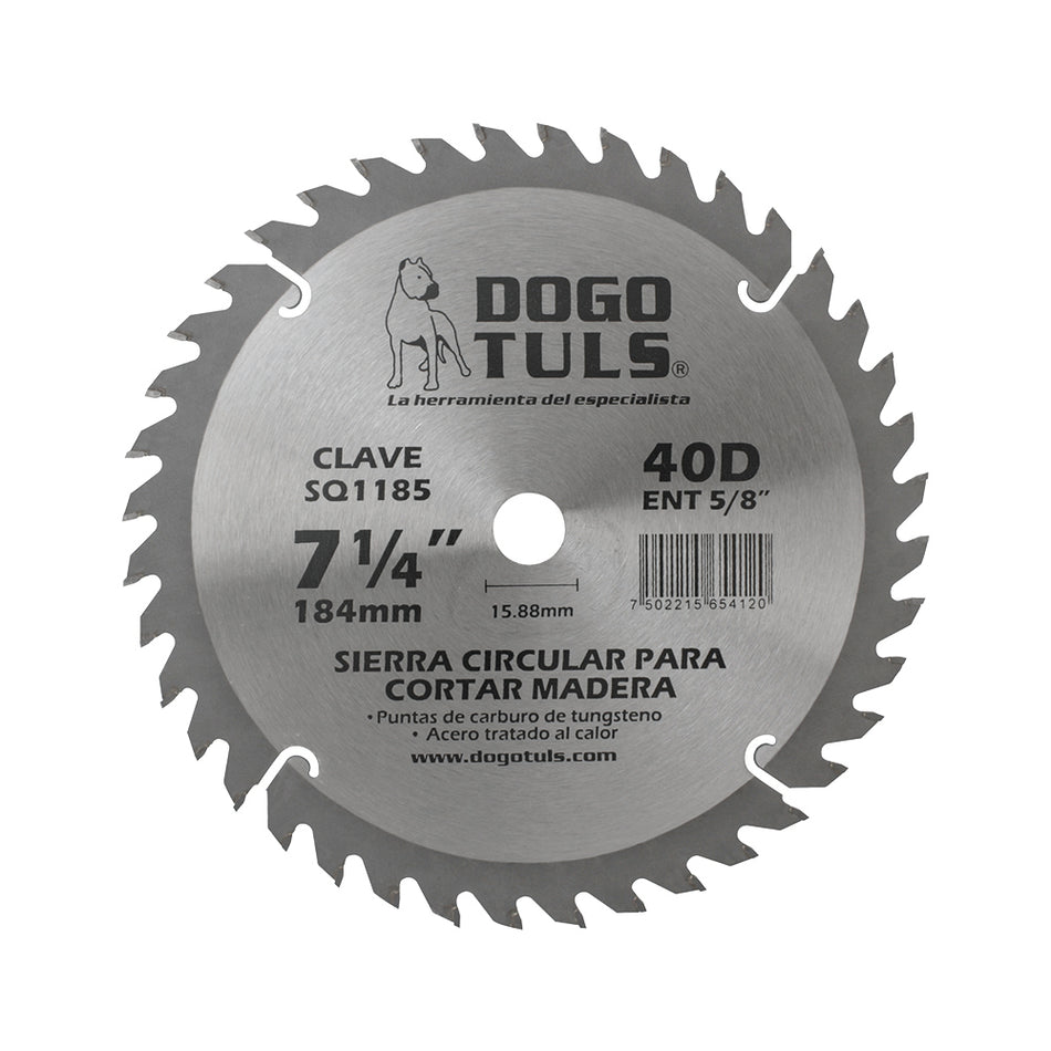 SIERRA CIRCULAR MADERA 7-1/4 40D ENT5/8" DOGOTULS SQ1185