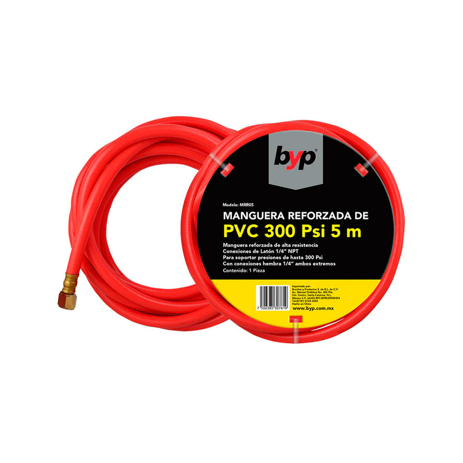MANGUERA PVC ROJA 5 M., BYP