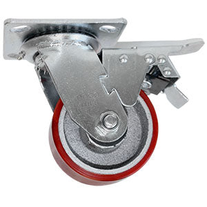 RODAJA FIERRO PU ROJO GIRA / FRENO 4" DOGOTULS ZF5066