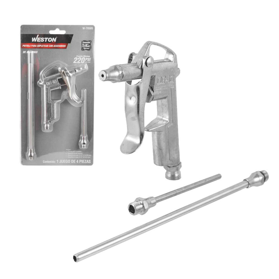 PISTOLA PARA SOPLETEAR CON ACCESORIOS (J