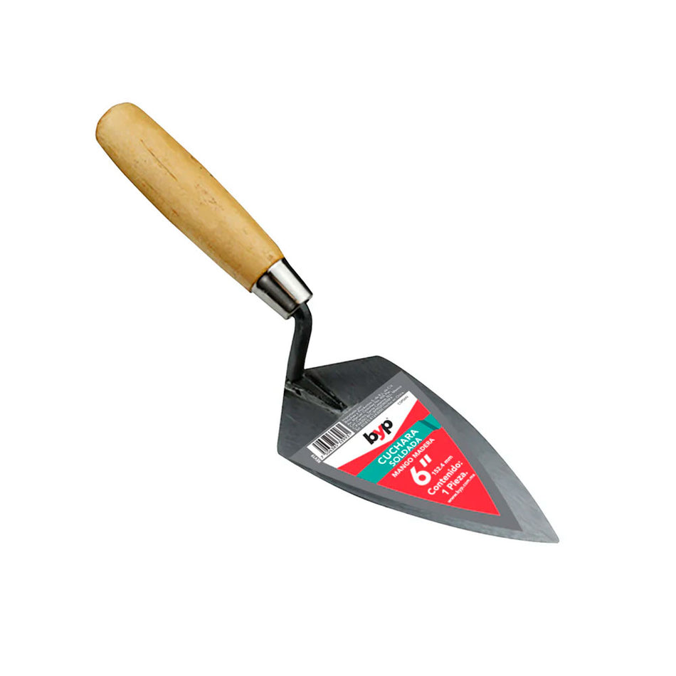 CUCHARA SOLDADA MANGO MADERA 6", BYP