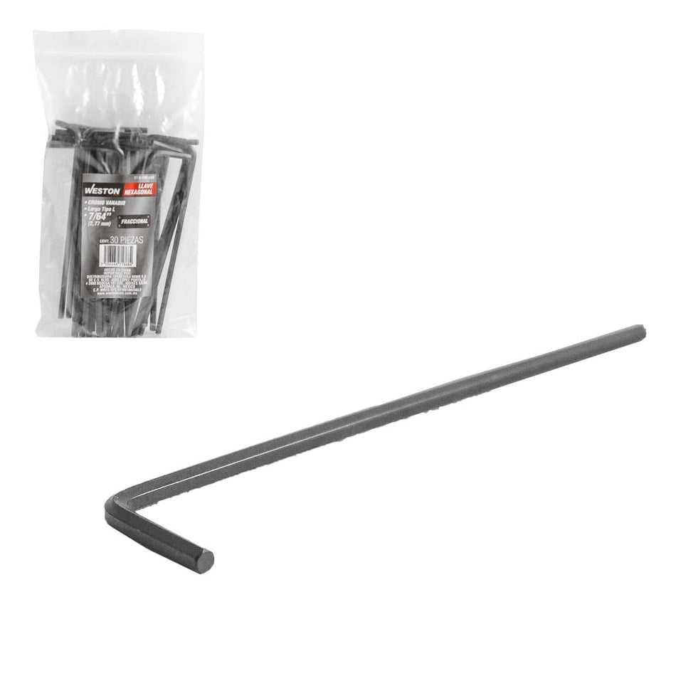 LLAVE HEX; L LARGA 7/64" (PRECIO X PZA -