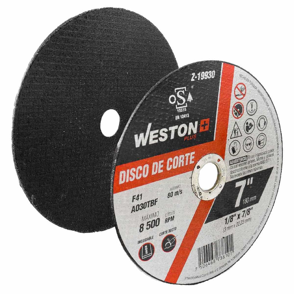 DISCO D/CORTE P/INOXIDABLE 7 x 1/8(3) x