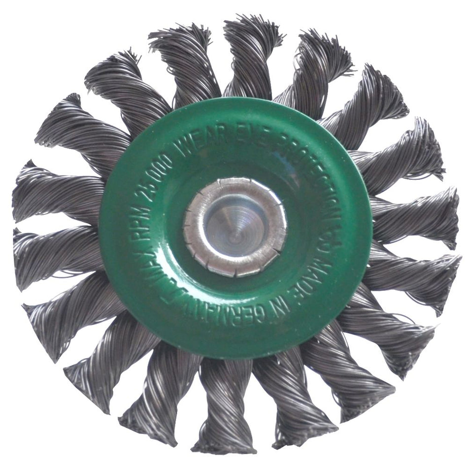 Cepillo circular trenzado con vástago de