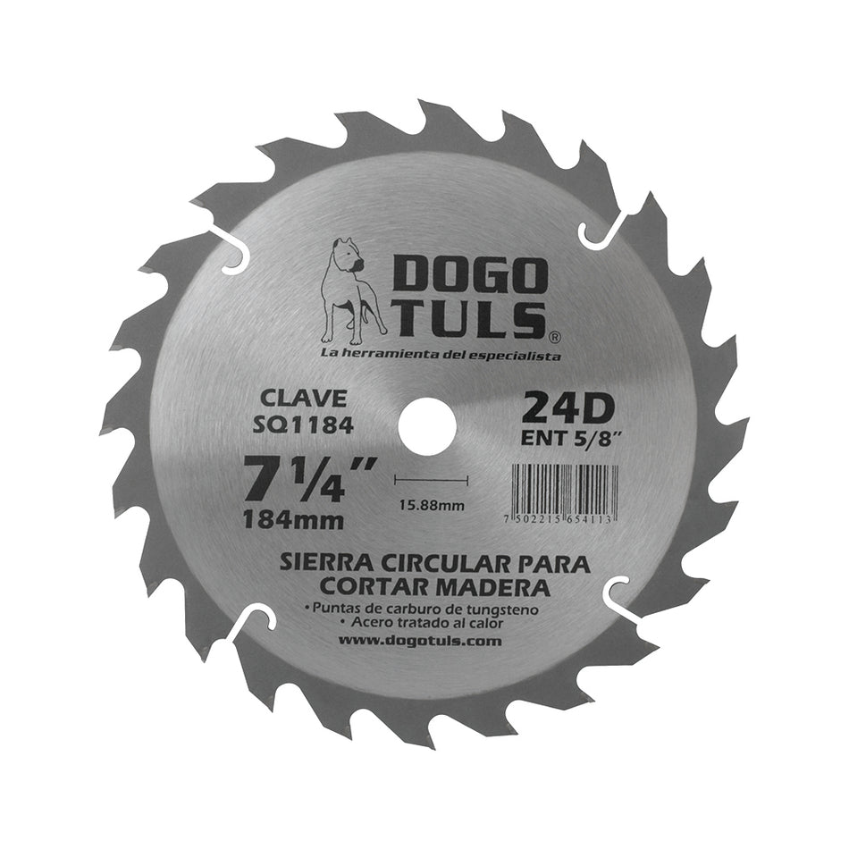 SIERRA CIRCULAR MADERA 7-1/4 24D ENT5/8" DOGOTULS SQ1184
