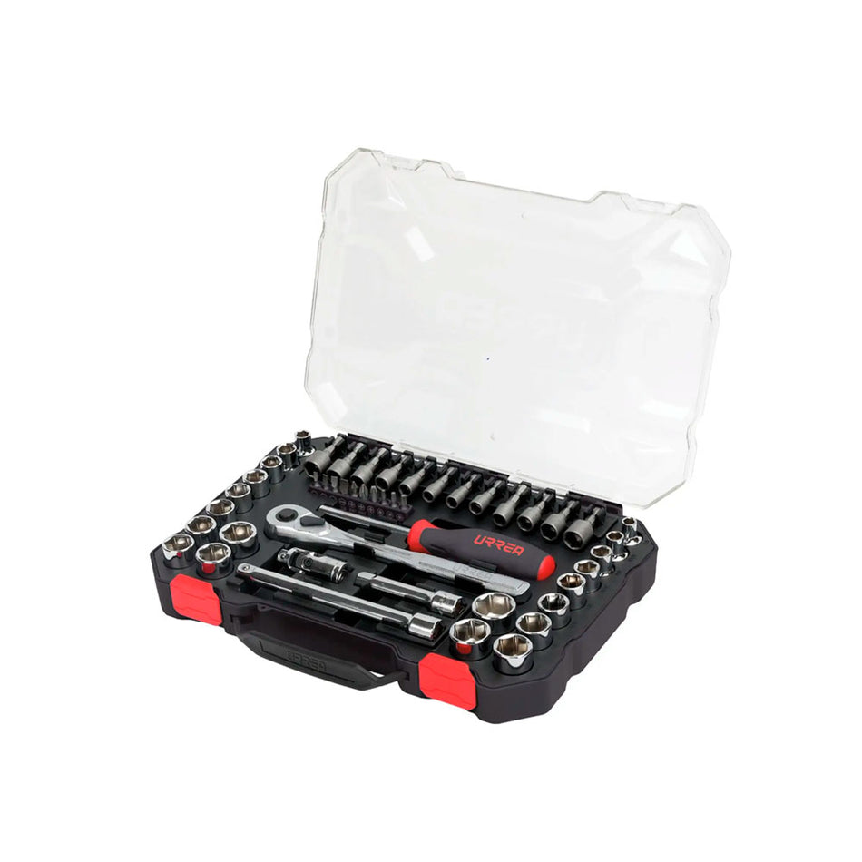 Juego de dados y accesorios cuadro de 3/8" combinado, 47 piezas Urrea 5201CD