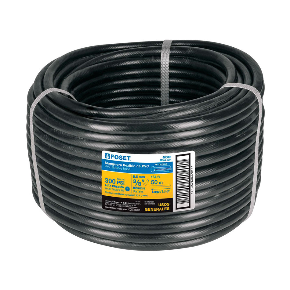 Metro de manguera 3/8' flexible negra en