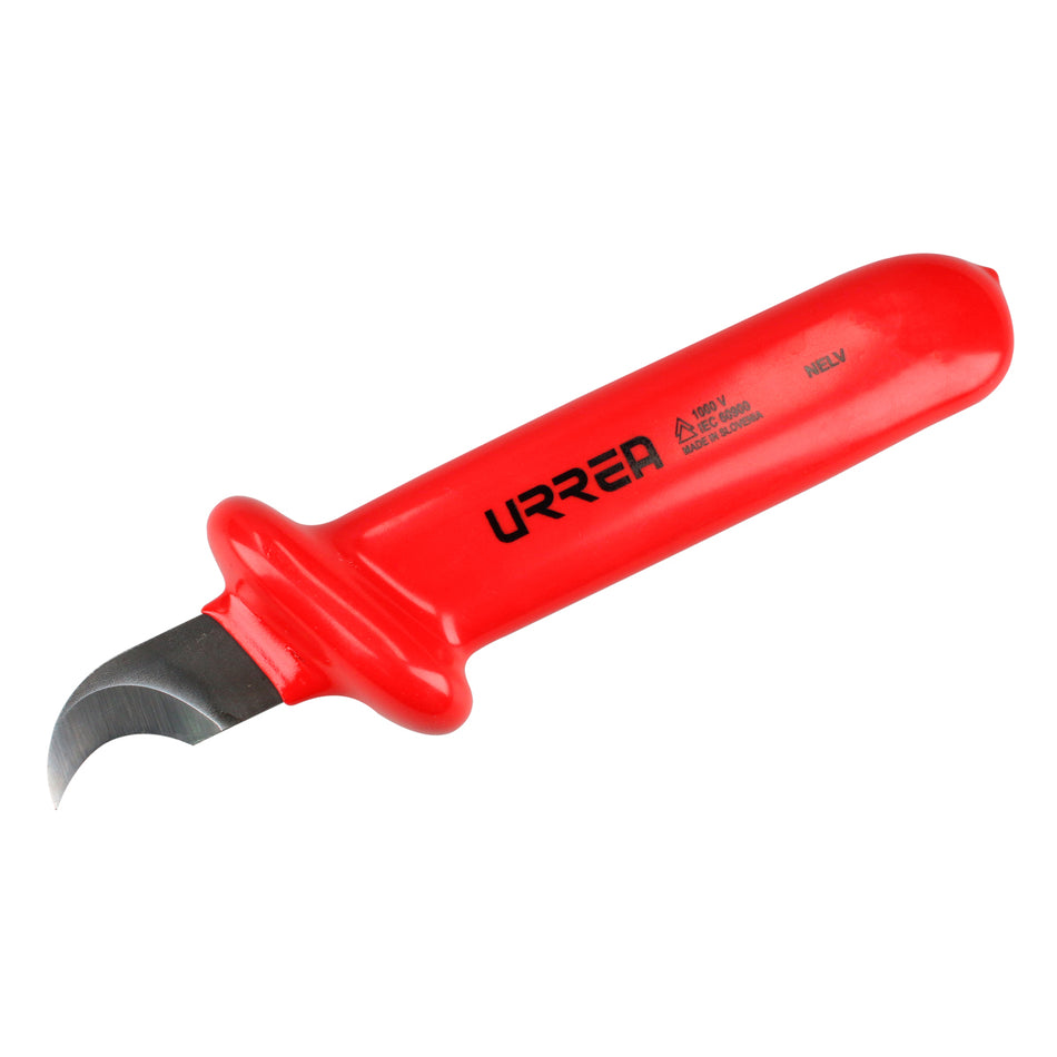 Navaja para electricista 1000 V con doble capa aislante, 7-3/32" Urrea NELV