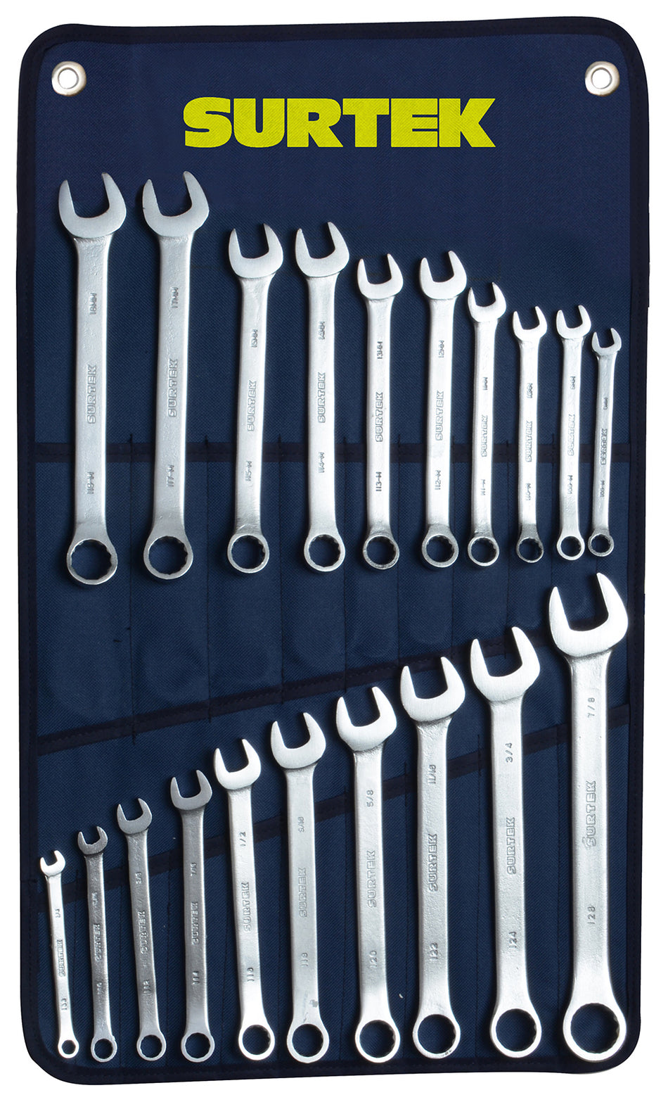 Juego de llaves combinadas satinadas en Surtek COM20C