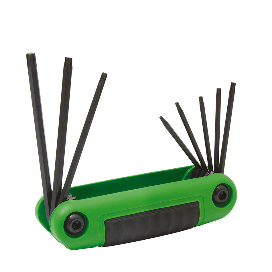 Juego de llaves hexagonales tipo navaja torx T6 a T25 estuche bimaterial, 8 pz Urrea 4976TX