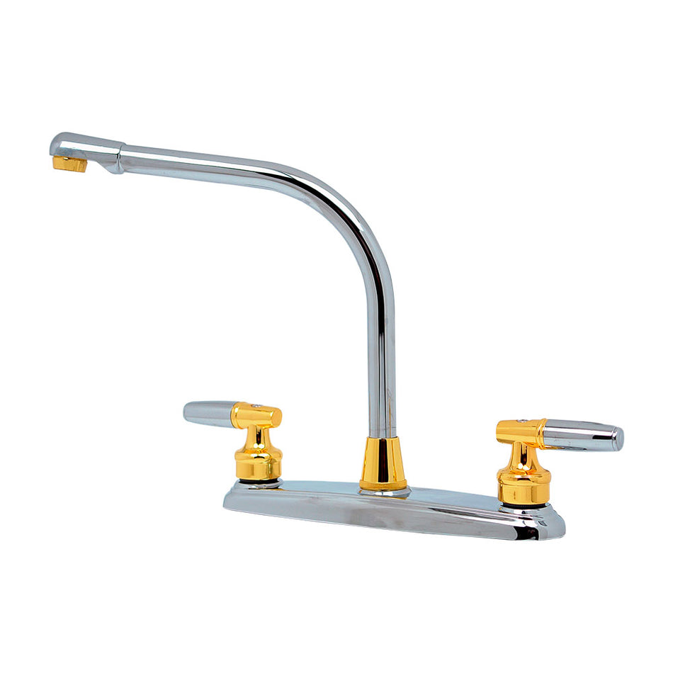 MEZCLADORA FREGADERO CROMO DORADO, RUGO