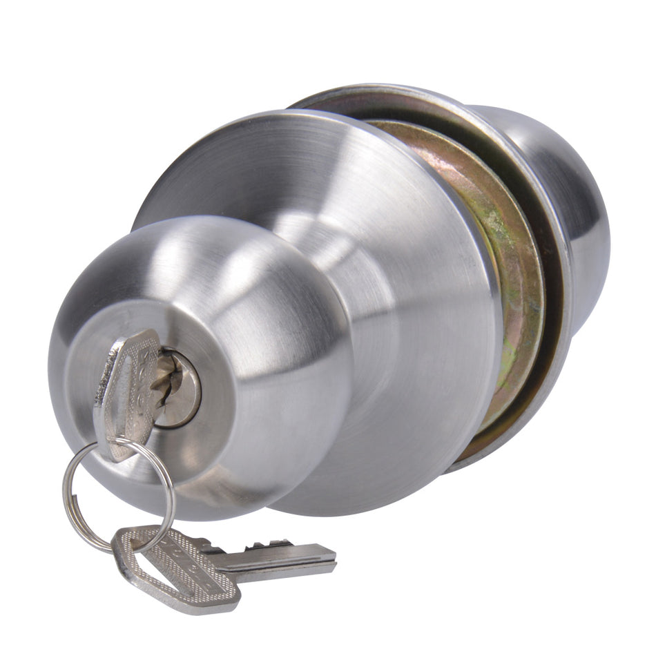 Pomo cilíndrico bola para constructora función entrada, acero inoxidable, llave std, caja Prolok 21POP