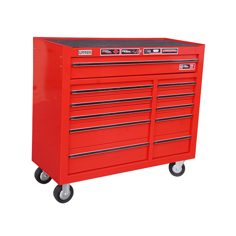 Gabinete móvil 11 gavetas color rojo serie X 41" Urrea X41M11